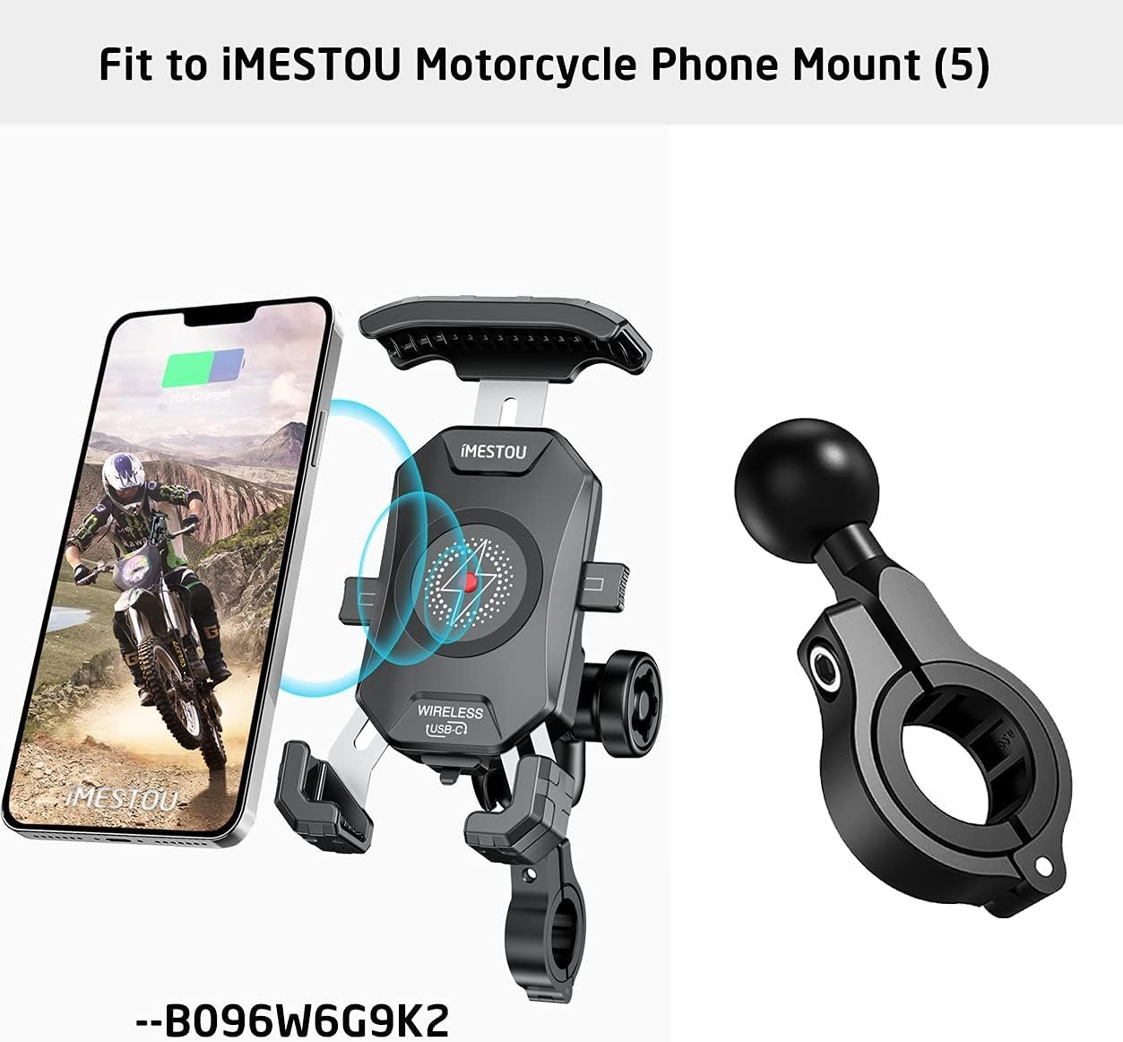 Aluminium 1" Handlebar Ball Adapters Compatible with Ram/iMESTOU Phone Mounts with 1" Ball Sockets