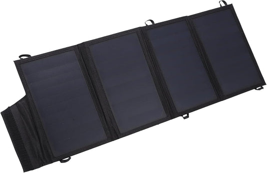 22W Portable Foldable Solar Power Bank Dual USB Charger Hiking Travel Camping