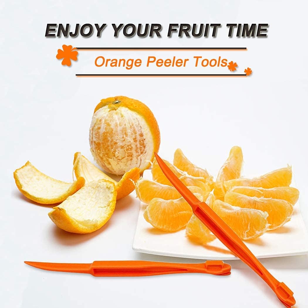 Orange Peeler tools Plastic Orange Peeler Citrus Remover Easy Open Citrus Lemon Citrus Peel Cutter Vegetable Slicer Fruit Tools Kitchen Gadgets (Orange 2 Pack)