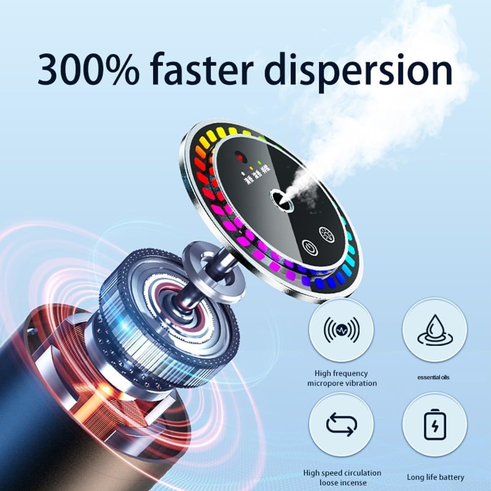 Star Air Humidifier Car Air Freshener Aroma Diffuser with 3 Levels Adjustable Mode, Rechargeable 500MAh Battery, Auto On/Off Function(B)