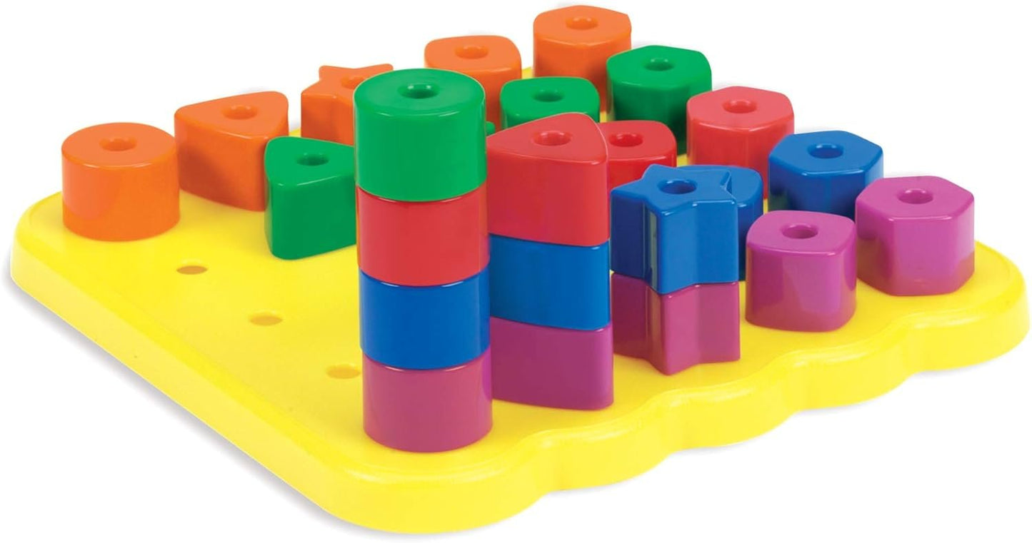 Learning Resources LER1572 Stacking Shapes Pegboard, Fine Motor Toy, 35 Piece Set, Ages 2+, LER1572