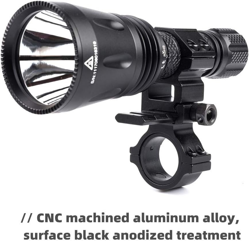 Weltool PM23 Flashlight Mount 1-inch / 30mm Riflescope Rings Barrel Clamp Mount with Picatinny Rail for Magnifiers, IR Flashlights,aim and Night Sight, Tactical Light (Heighten Space)