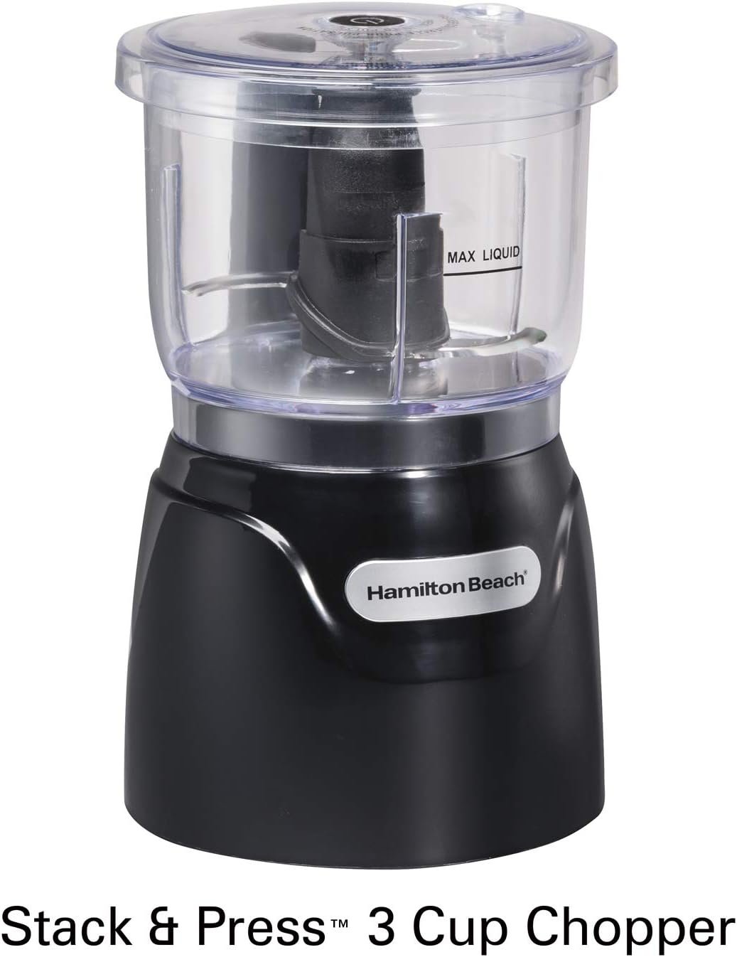 Hamilton Beach Electric Vegetable Chopper & Mini Food Processor, 3-Cup, 350 Watts, for Dicing, Mincing, and Puree, Black (72850G)