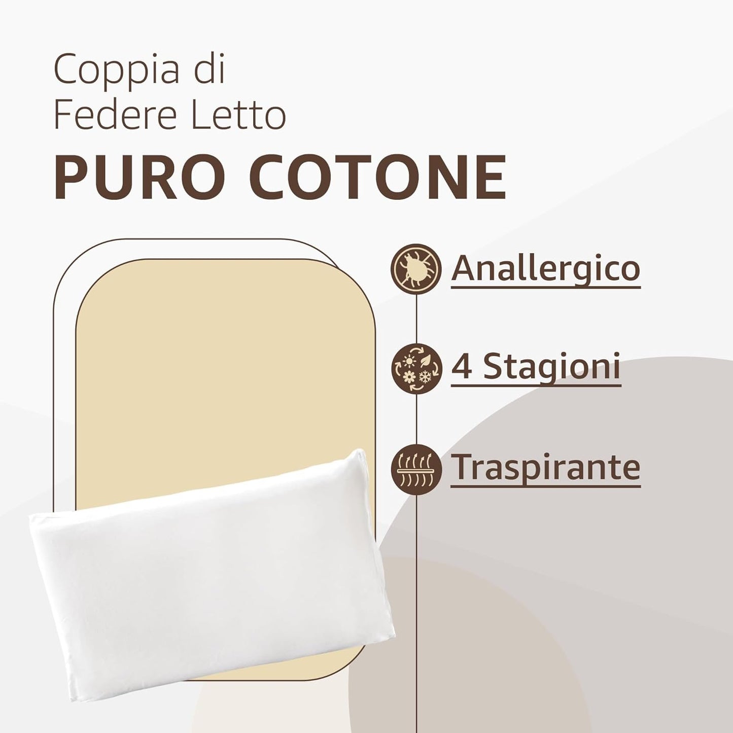 Sonit – Pure Cotton Bed Cushion Cover – Pillow Cases for Bed Cotton with Zip 2 Pieces – Pillow Case 50 x 80 cm – Breathable Cushion Cover for 4 Seasons