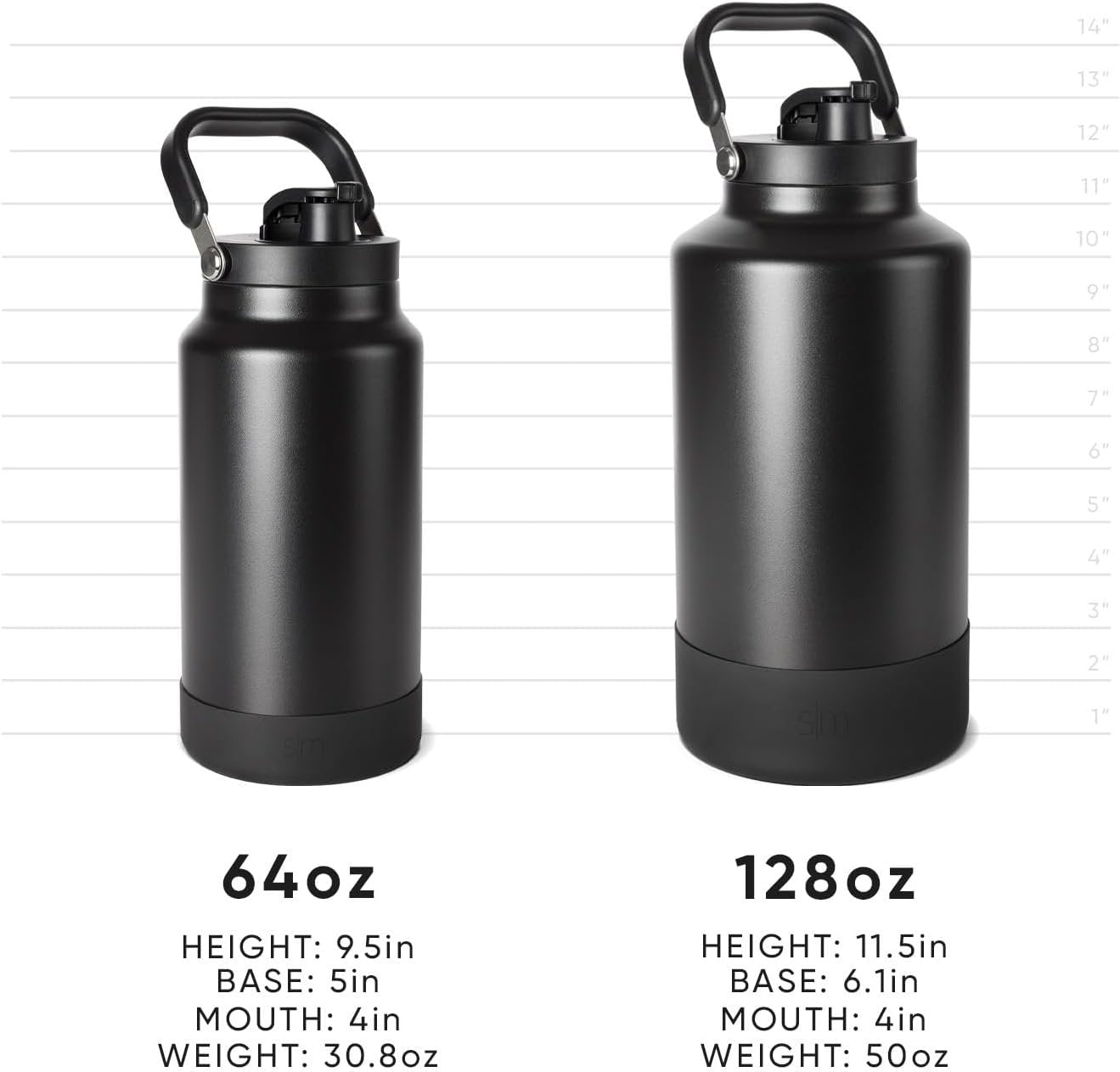 Simple Modern Trek Pivot | Half Gallon Water Bottle Jug with Handle & Boot | Interchangeable Straw & Chug Lids | Large Insulated Stainless Steel | Sports Camping Outdoors | 64oz, Sea Glass Sage