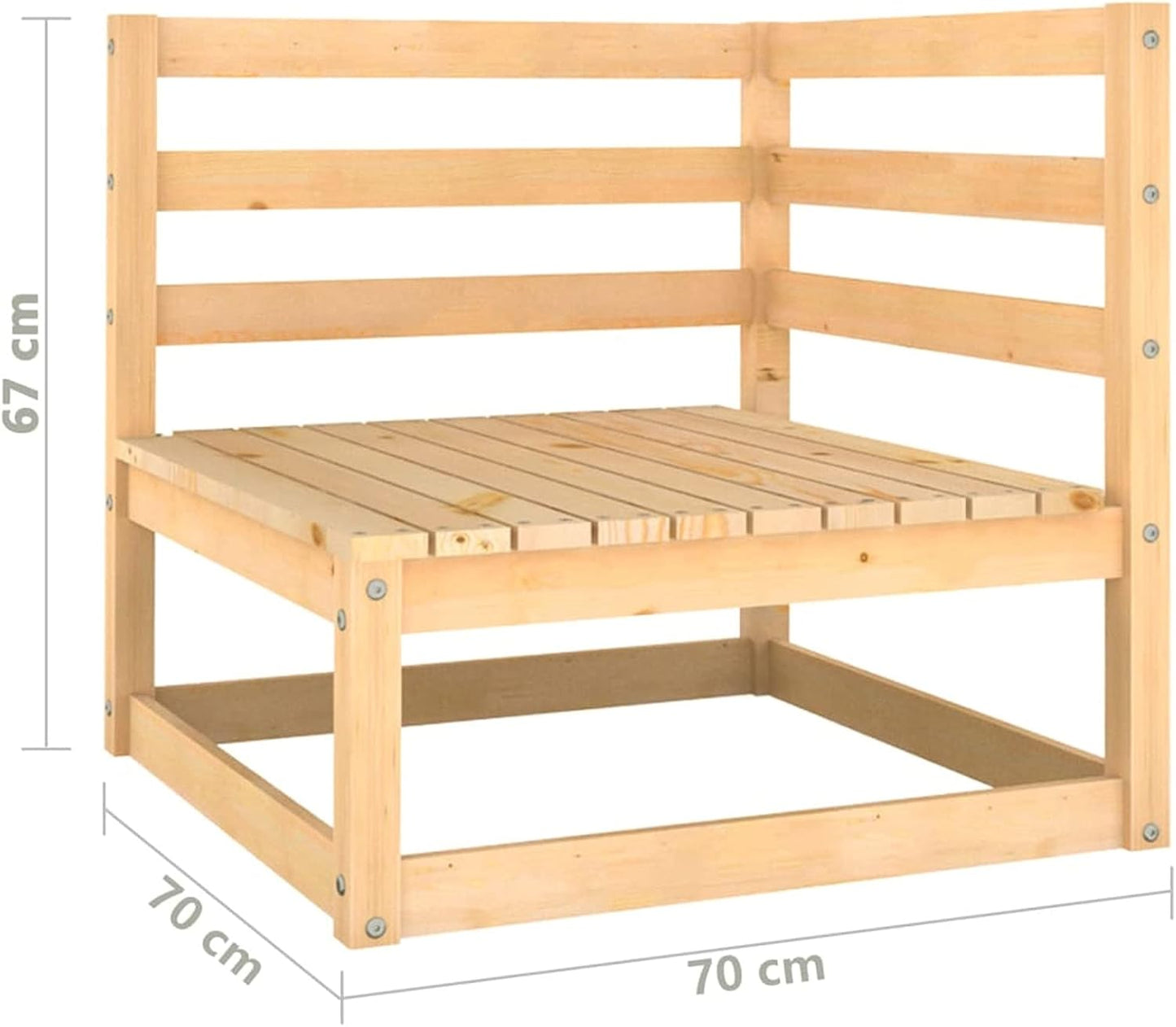Homgoday Set Divani da Giardino 3 pz in Legno Massello di Pino, Lettini Prendisole, Divano Letto Mobili, Lettini da Giardino, Lettino da Piscina Esterno Piscina No