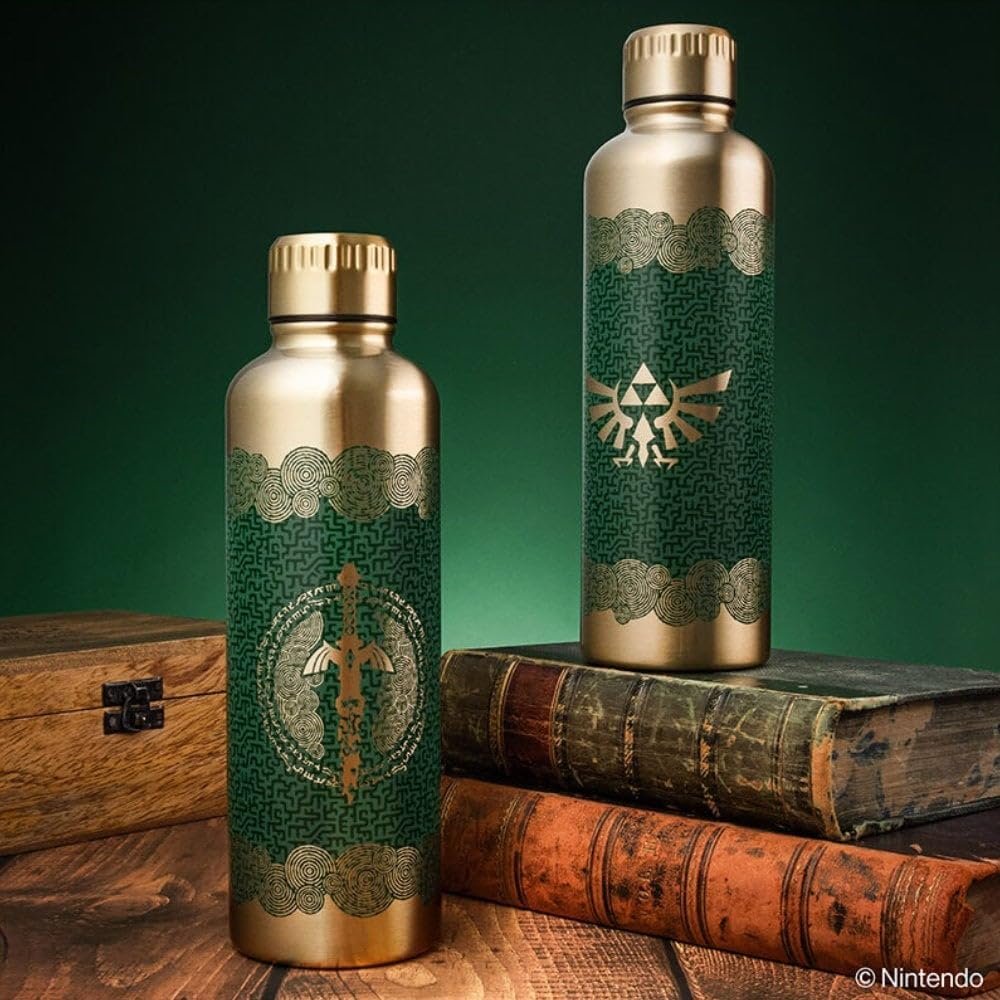 Paladone Tears of The Kingdom Official Licensed Zelda Metal Water Bottle, Gamer Fan Decor and Gift, Gaming Desk Accessory for All Ages, Collectors Drinkware