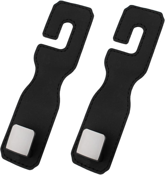 2 Pieces Car Seat Hooks, Interior Car Accessories, Car Storage Hooks, Car Seat Hooks Headrest for Hanging Bags, Shopping Bags, Clothes (Black)