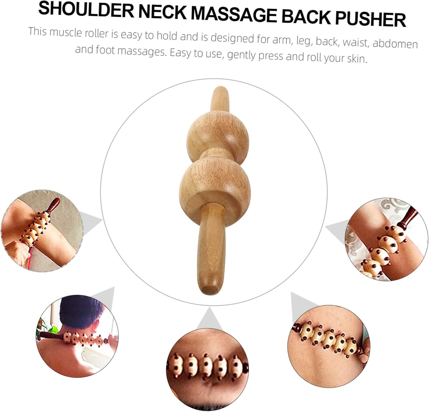 OATIPHO 1 Pezzo Massaggiatore per spalle e collo muscolo Indietro massaggio corpo punto di innesco massaggiatore a con funzionamento manuale strumento massaggiatore di legno