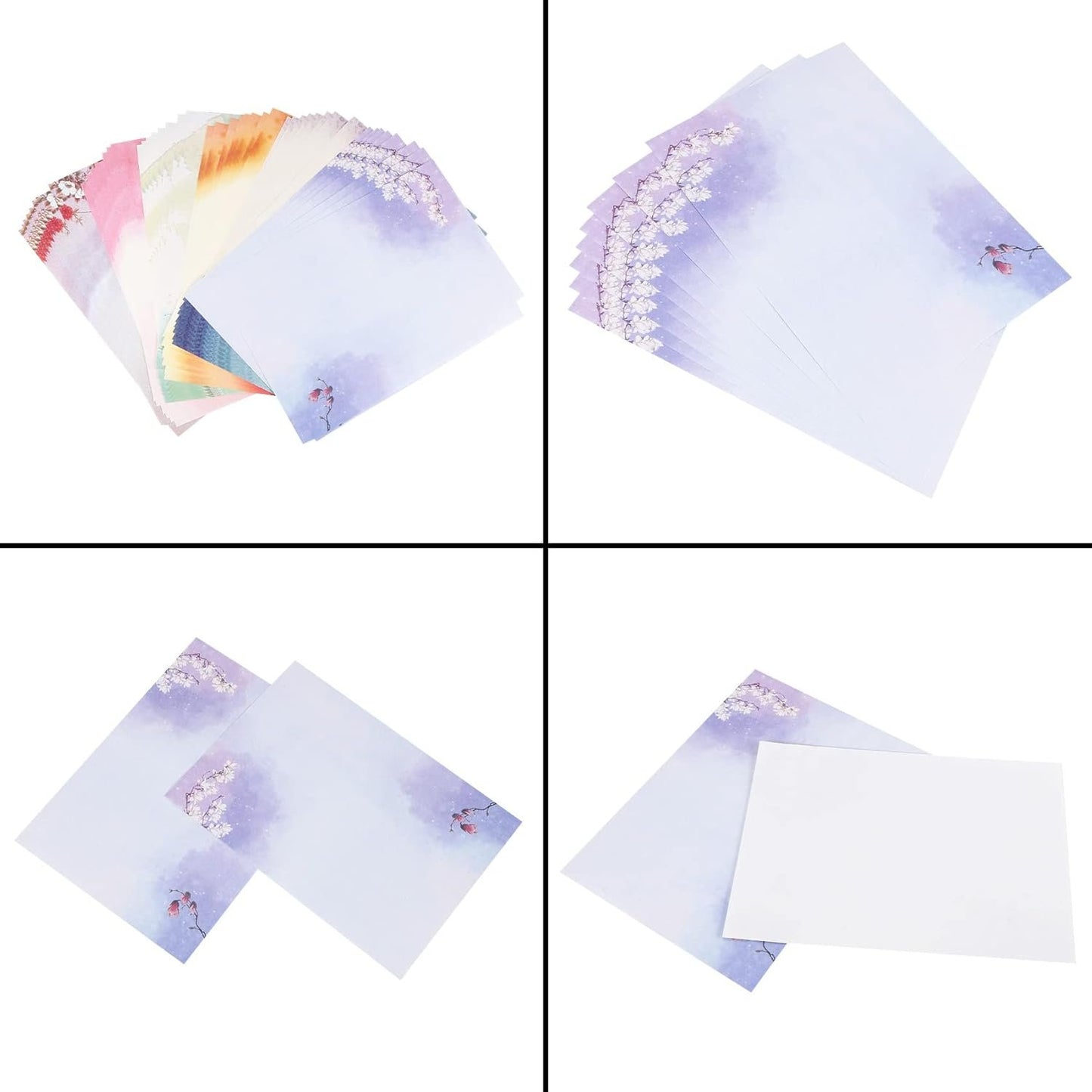Bzocio 48PCS Writing Stationery Paper, Letter Writing Paper Letter Sets