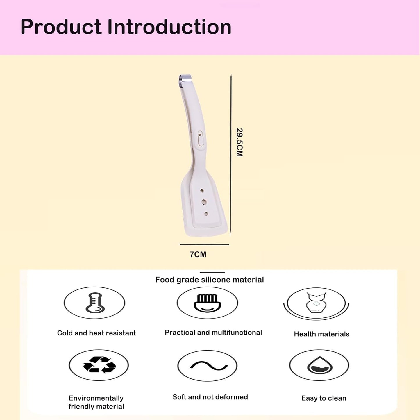 Lengsea Silicone Steak Clip, Spatula, Tongs, BPA-Free Silicone Cooking Gadget, BBQ Spatula, Grill Turner, Kitchen Tools, 1pc
