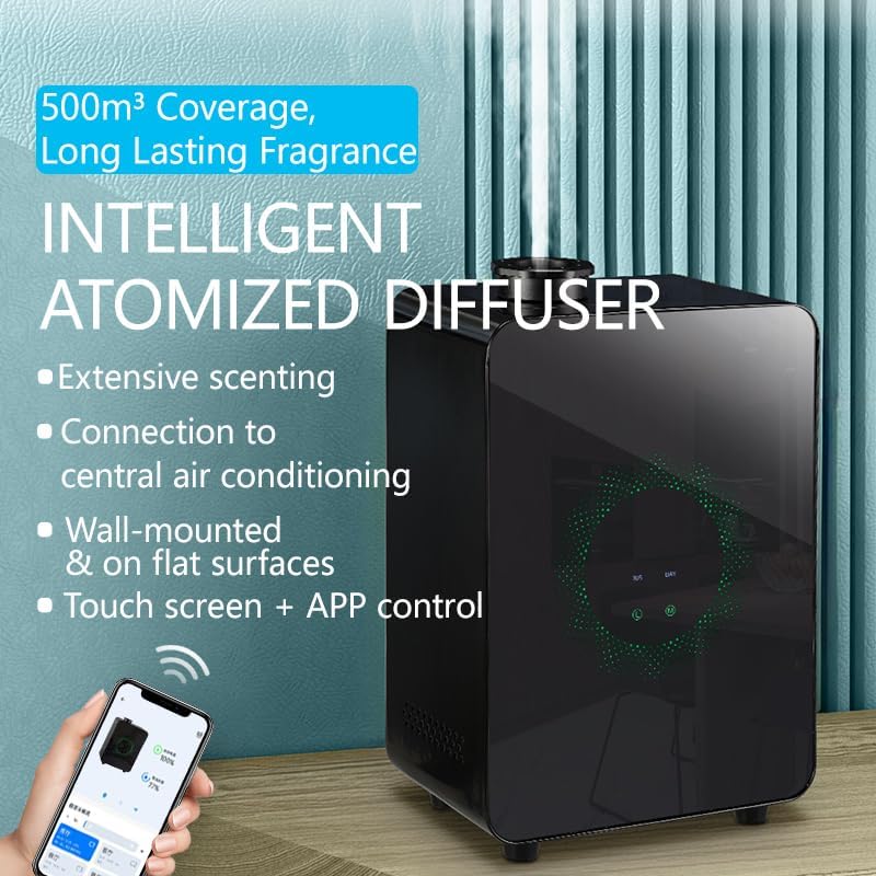 HVAC Scent Diffuser with Waterless Cold Air Technology, Hotel Collection Diffuser Machine, Scent Air Machine for Home or Shop, Aromatherapy Essential Oil Diffuser for Large Space