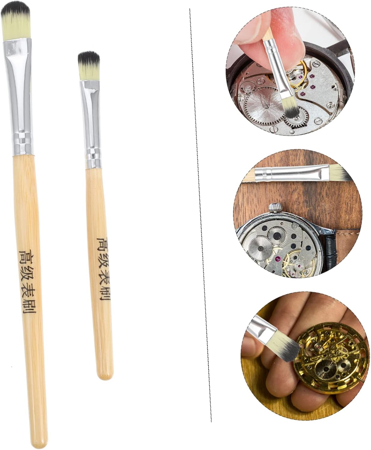 Zerodeko 2Pcs Watch Parts Cleaning Brush Soft Bristles for Watch Movement Maintenance Essential Tools for Watch Repair Professionals and Enthusiasts and Safe