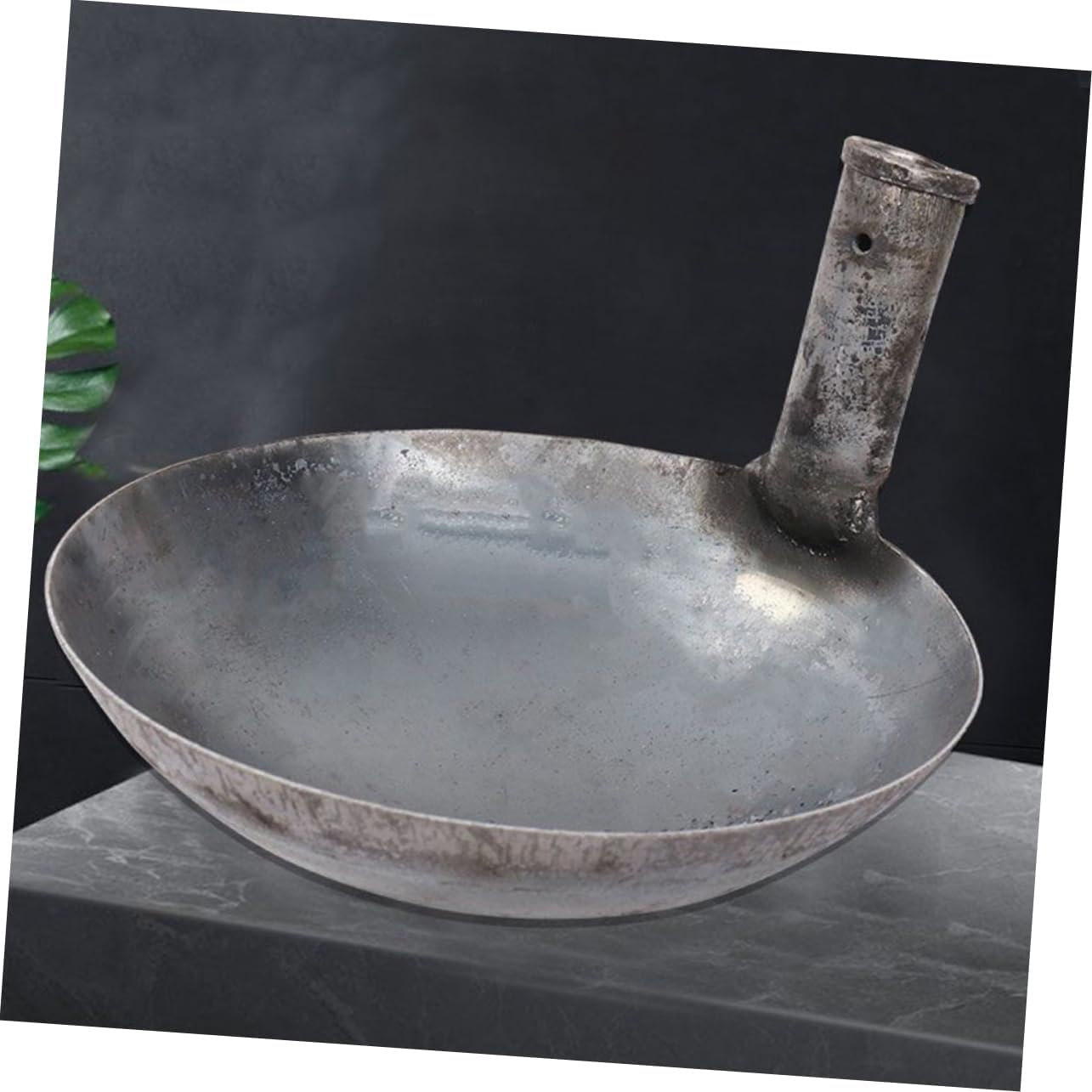 VANZACK Portable Iron Water Ladle Scoop Thick and Durable Watering Scoop for Gardening Farming and Industrial Use Versatile Garden Tool for Reliable Watering and Feeding Tasks