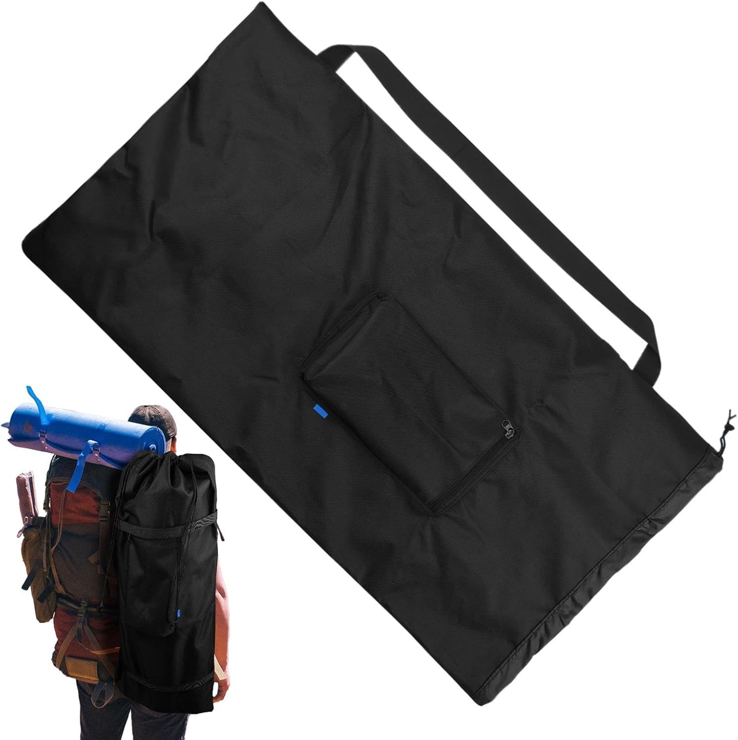 Generico Large Camping Duffel Bag, Foldable Travel Luggage, Tent Storage Carrier, Portable Pouch, Adjustable Shoulder Strap for Hiking, Picnic, Outdoor Adventures, 35.43 x 19.29 Inches, Single