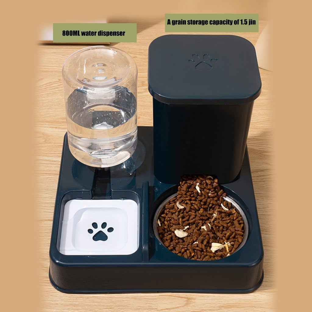 Alimentatore per alimenti di grande capacità 2 in 1 Dispenser d'acqua e ciotola per cibo per cani di piccola taglia Alimentatore automatico per irrigazione quotidiana alimentazione