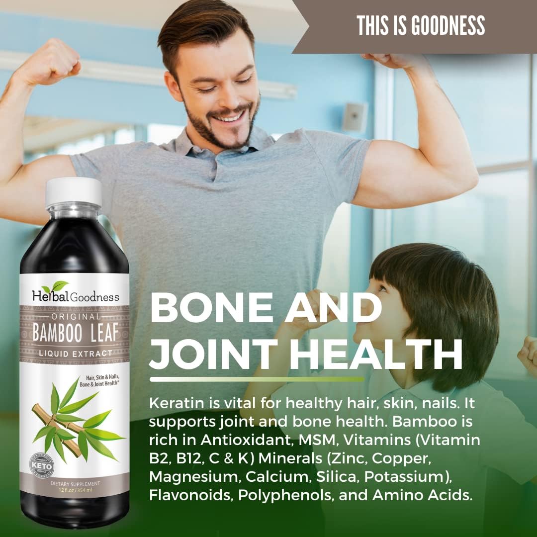 Herbal Papaya Bamboo Silica Supplements Organic Extract 12oz - Liquid Silica with Organic Hair, Skin and Nails Vitamins As Well As Bone and Joint Support