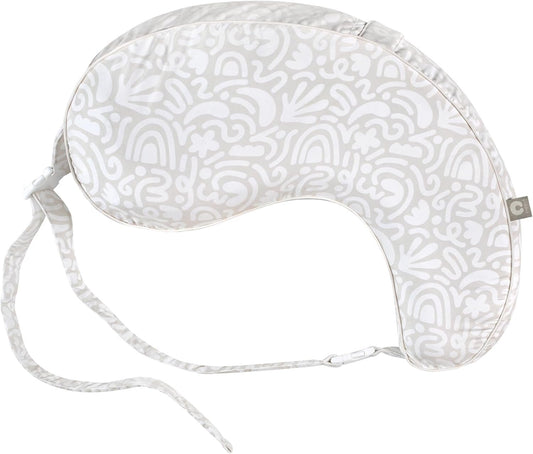 Boppy Uplift Nursing Pillow, Cream Retro Squiggles, Designed to Help Reduce Reflux Symptoms for Breastfeeding, Bottle Feeding or Combo-Feeding; Plus-Sized, Comfortably Contoured Feeding Pillow