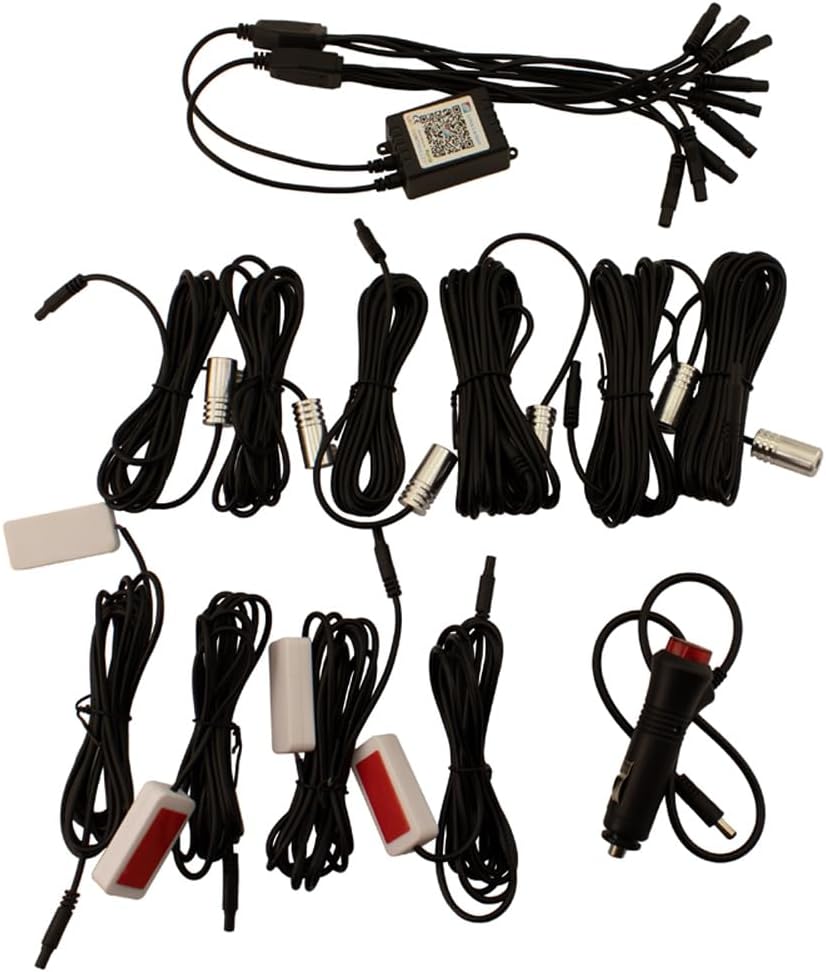 AutoStyle 10-Piece Multi-Color LED Interior Ambience Lighting with App Control & 8-meter Optical Fiber