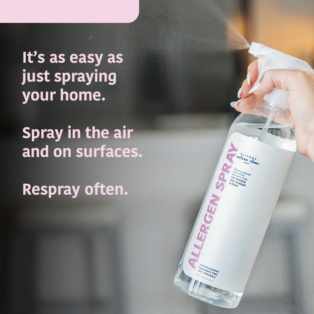Allergen Spray, Pets, Dust Allergies & More, Air & Surface Control, Just Add Water, Bottle with One Refill, Over 64oz Total