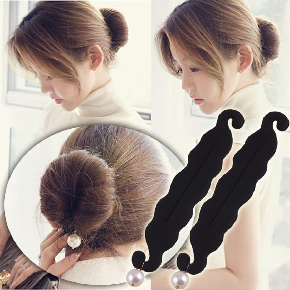 3Pcs Hair Bun Maker Quick Hair Bun Maker Tool Twist Curler Donut Tools Magic Hair Collecting Tool Easy and Fast