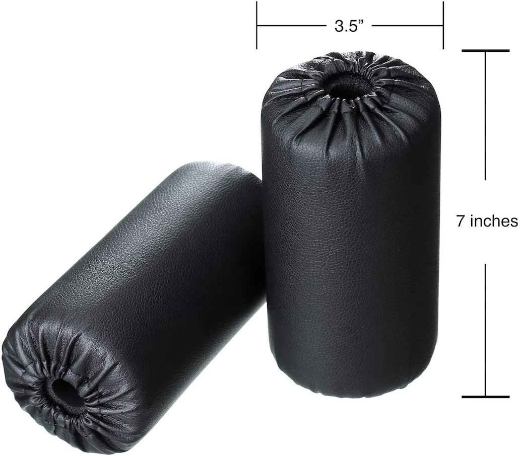 GR8FLEX Foam Foot Pads Rollers Set of 2 (7"x3.5"x20mm) for Home Gym Exercise Machines Equipments Replacements with 1 Inch Rod