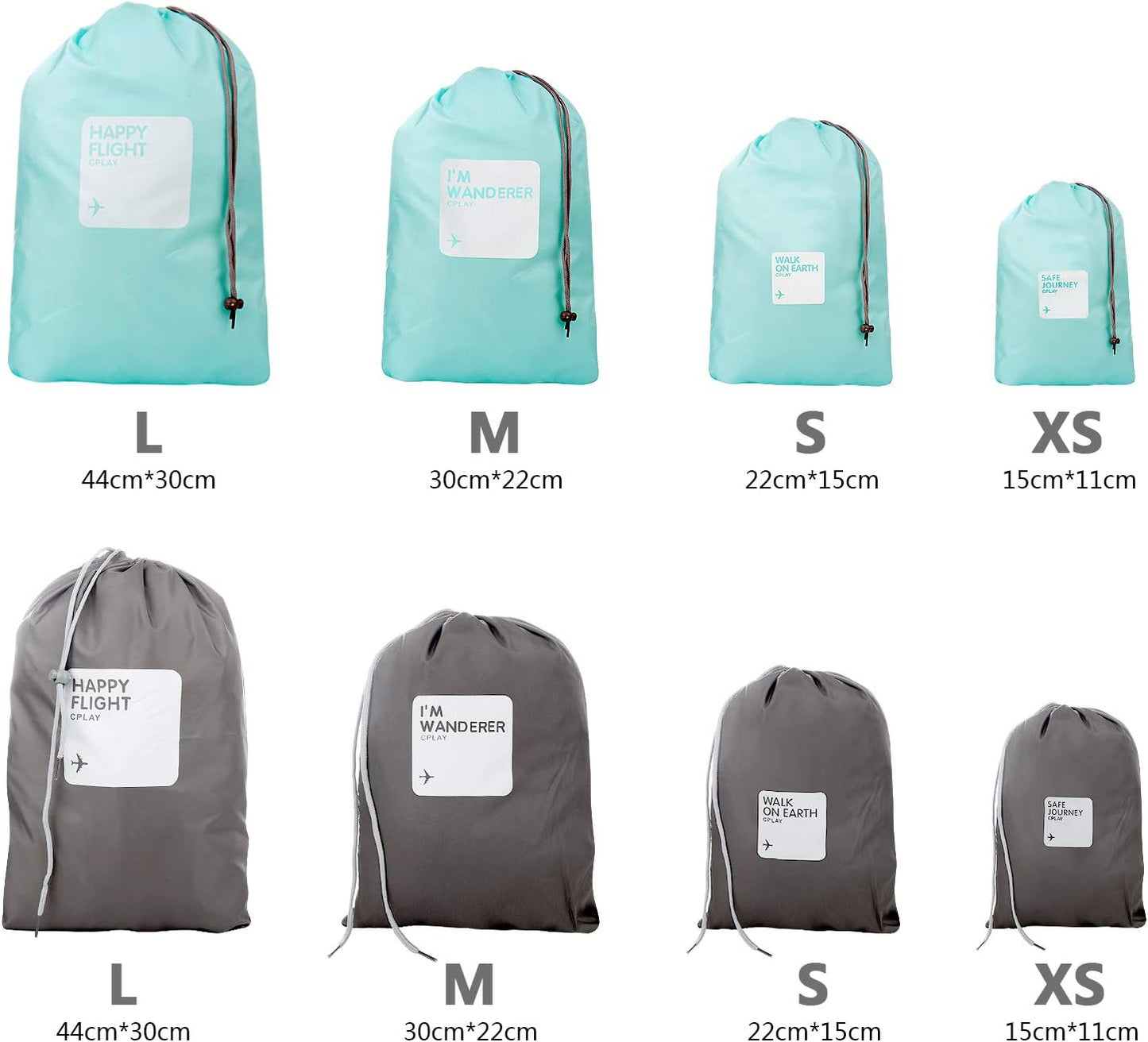 Comius 8 x Travel Bags, Soft Waterproof Bag, Portable Shoulder Bag, Cosmetic Suitcase, Laundry Toilet, Drawstring Bag