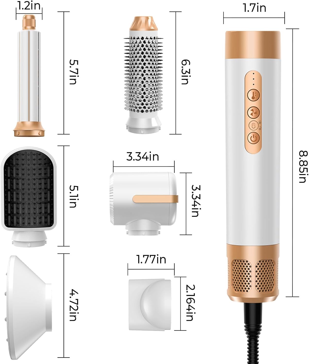 Hair Dryer Brush 7 in One Blow Dryer Brush 110000 RPM Hot Air Brush Styler Auto Air Curler for Hair Curly Twist Multistyler Professional Ionic Travel Hair Styling Tool Air Styler