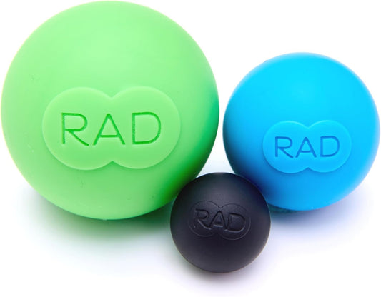 RAD Rounds I Set of 3 Massage Balls for Jaw, Hands and Plantar Fasciitis Myofascial Release, Mobility and Recovery,3 Count (Pack of 1)