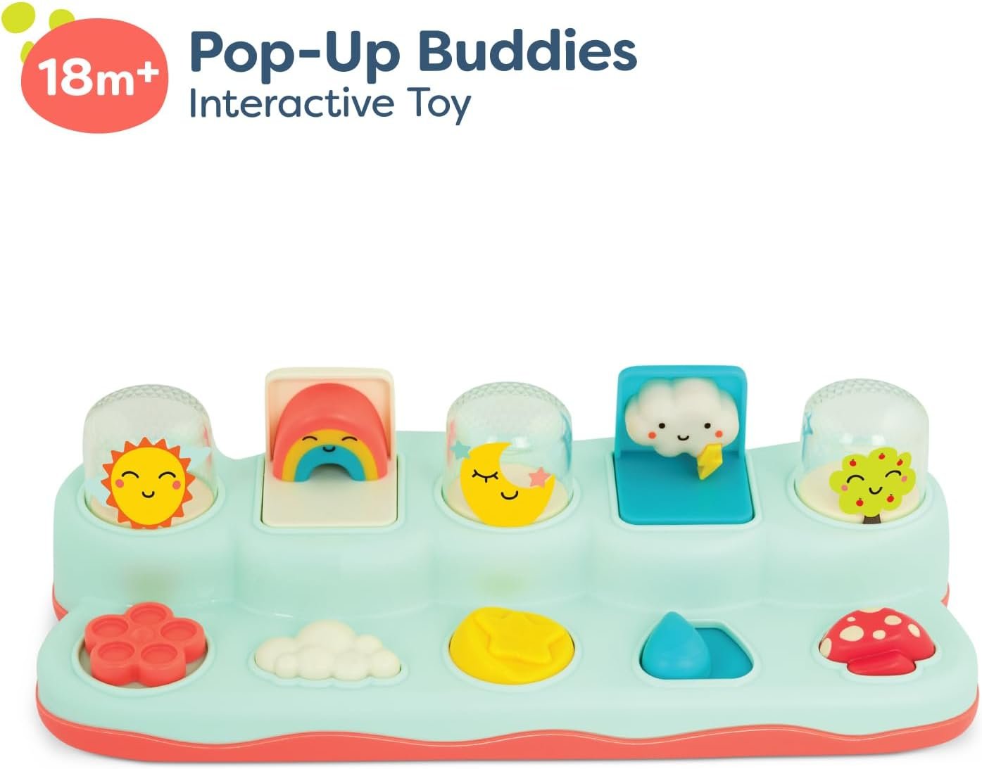 B. toys- Pop-Up Buddies- Cause and Effect Play – Learning Toys for Babies – Interactive Toy with Sun, Rainbow, Star – 18 Months +