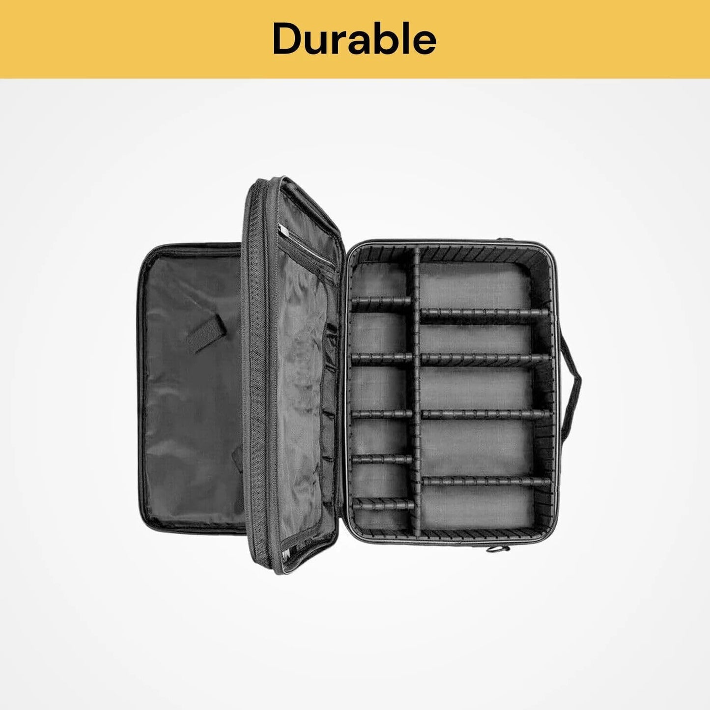 EZONEDEAL Travel Makeup Case Makeup Cosmetic Organizer Bag Waterproof Portable Artist Storage Bag with Adjustable Dividers for Brushes Toiletry Jewelry Digital Accessories Holder (Medium)