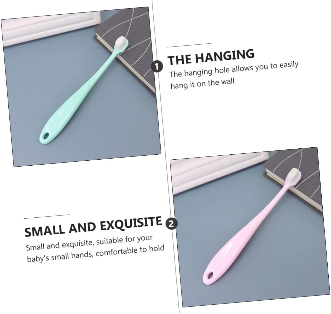 CALLARON 1set Toothbrush Soft Bristle Toothbrush for Oral Care Lightweight and Portable for Hands for Home and Travel 2pcs
