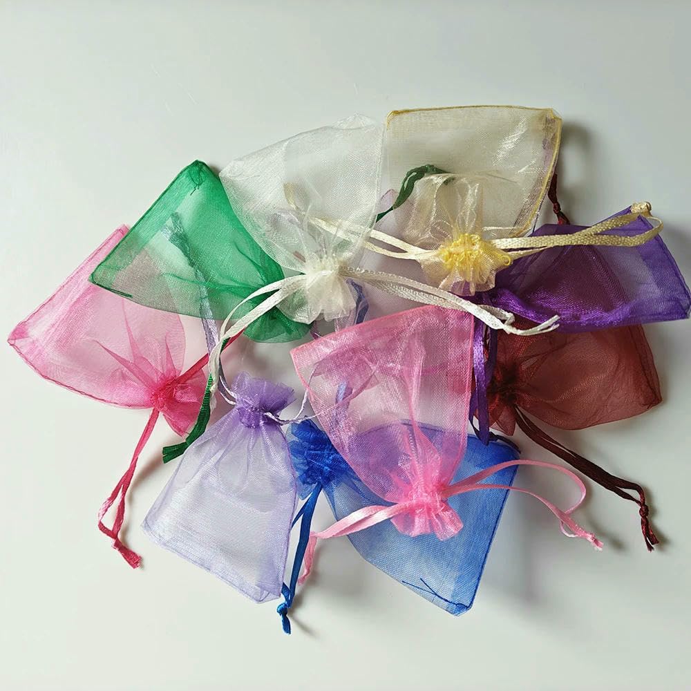 100pcs Organza Gift Bag Multicolor Drawstring Pouches For Candy Jewelry Bag Packing Wedding Gift Bags Organza Bag