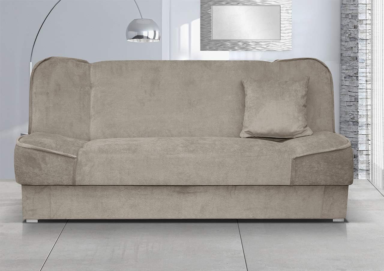 Mirjan24 Gemini with Drawer, 3 Seater, Sofa with Bed Function, Furniture Set, Microfibre, Orinoco 22, 175 x 80 x 80 cm