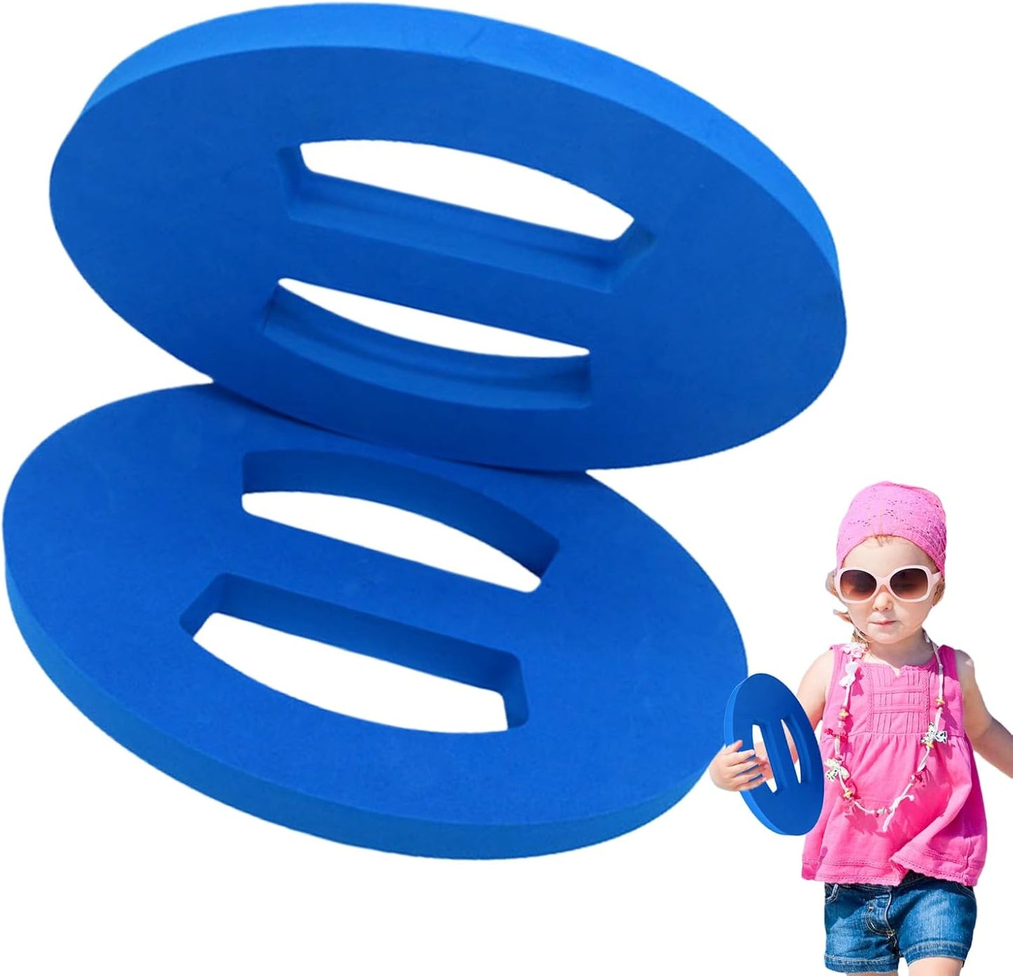 Water Exercise Discs, Handheld Swim Discs, Comfortable Lightweight EVA Foam Pool Water Weights for Aquatic Fitness, Aerobics Routines, Training, Beginner Workout Gear, 2 Pieces