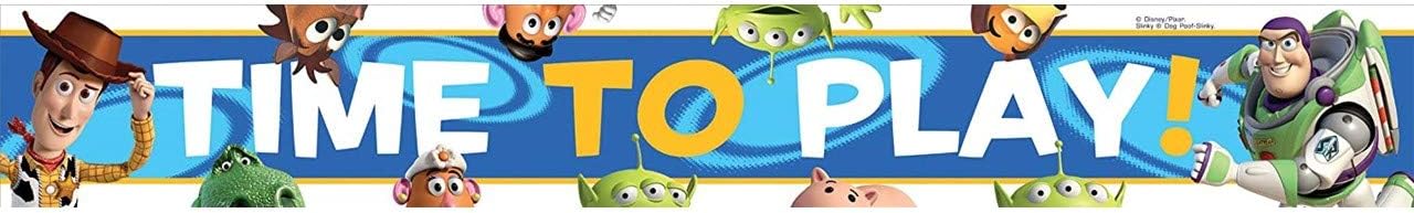 ALMACENESADAN -4766 Disney Toy Story Party Pack Consisting of Linear Flags of 2.40 Metres Approximately and 2 Tiem to Play Banners, Ideal for Parties and Birthdays, 8435510347666