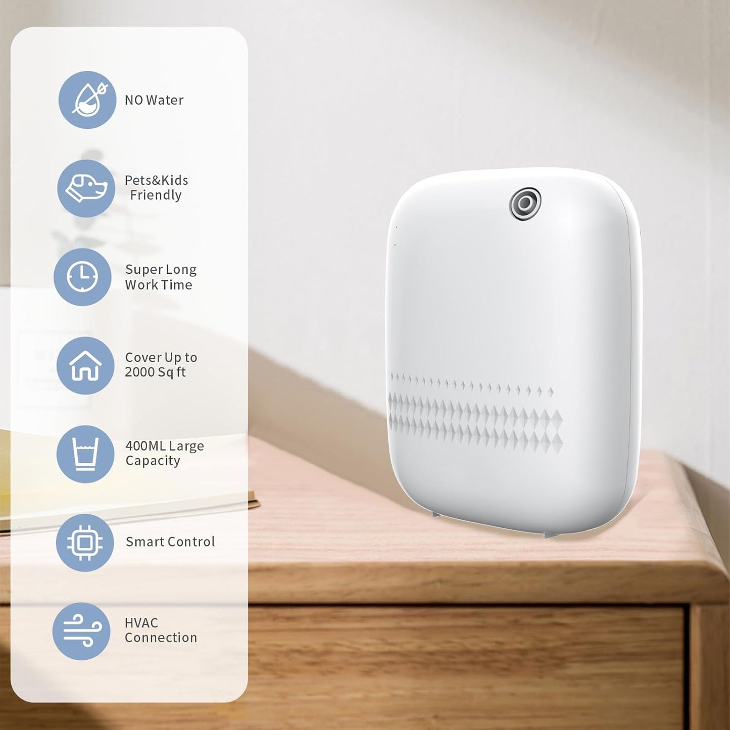 BAIESHIJI Upgraded Scent Air Machine for Home Cover Up to 2000 sq.ft, Hotel and Commercial Use Essential Oil Diffuser 400ML, Waterless Cold Air Diffuser for Home, Office