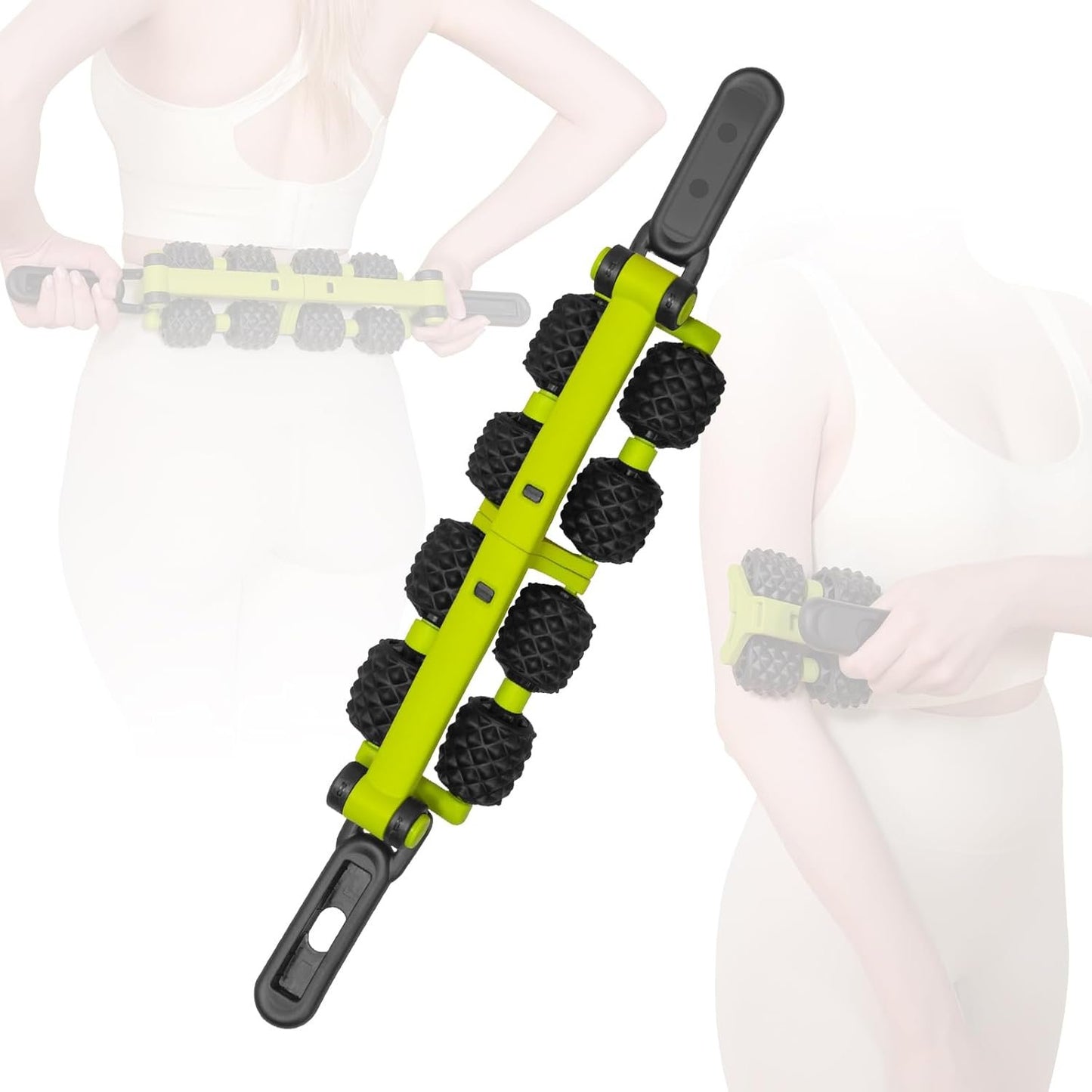CSGGJR 8-Roller Detachable Fascia Massage Stick – Deep Tissue Massager for Back, Arms, Legs & Abdomen – Full Body Fascia Blasting Tool for Muscle Recovery, Circulation Boost & Cellulite Reduction