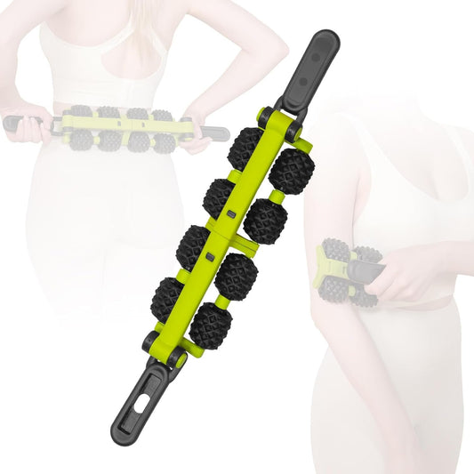 CSGGJR 8-Roller Detachable Fascia Massage Stick – Deep Tissue Massager for Back, Arms, Legs & Abdomen – Full Body Fascia Blasting Tool for Muscle Recovery, Circulation Boost & Cellulite Reduction