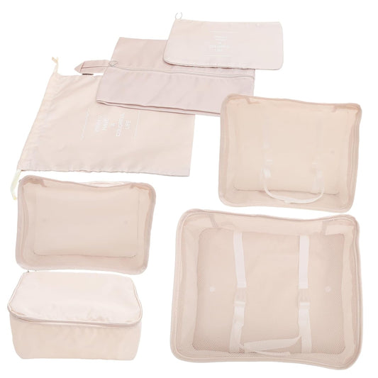 7 Pieces Travel Bag Packing Cubes for Makeup Various Sizes Travel Organizer Case for Travel Essentials Packing Cubes for Travel Bag with Window Fabric