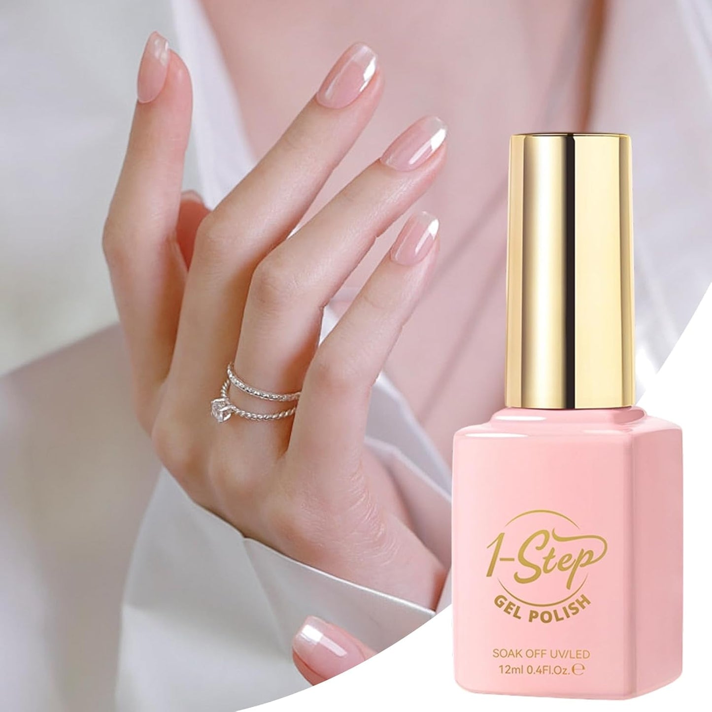 Ceprznvey Gel Polish, Nail Care, Long Wear Spring Shade 12ml Nude 1 Step Glossy Beauty UV Lamp Color Natural Look Smooth Coat Manicure Art for Salon Home
