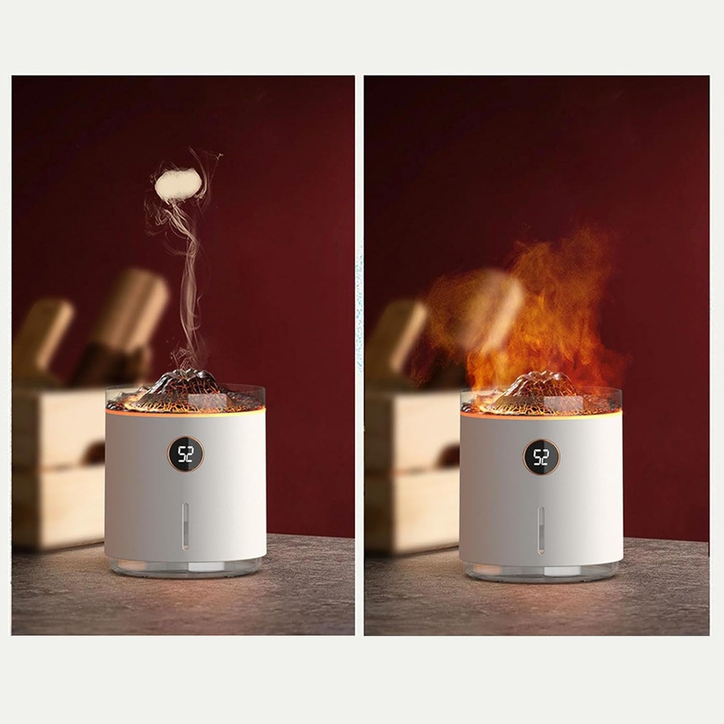 Flame Fire Essential Oil Diffuser, Adjustable Aromatherapy Mist Diffuser with Remote Control, Timeable, Lights for Large Room Home Office Yoga, Ultra Quiet Flame Air Aroma