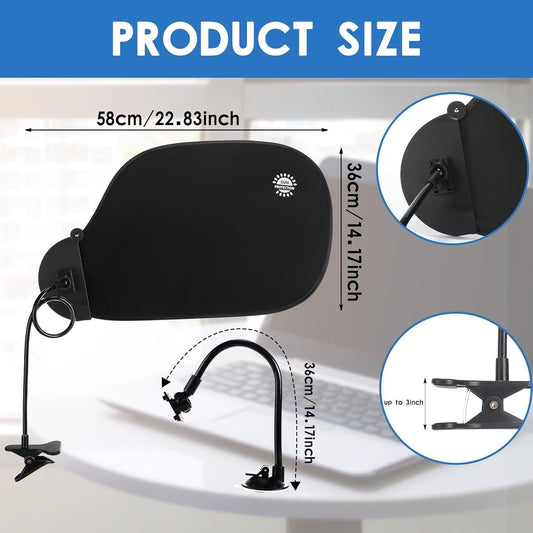 Uandhome Adjustable Office Cubicle and Desk Shade,Flexible Desk Light Blocker for Privacy, Glare Reduction, and Comfort,Essential Office Desk Accessories