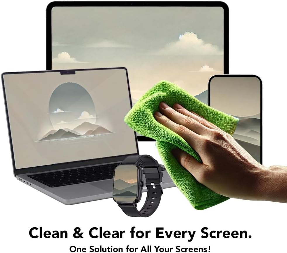 Mistify Essentials Screen Cleaner 500ml Spray Bottle with Microfibre Cloth