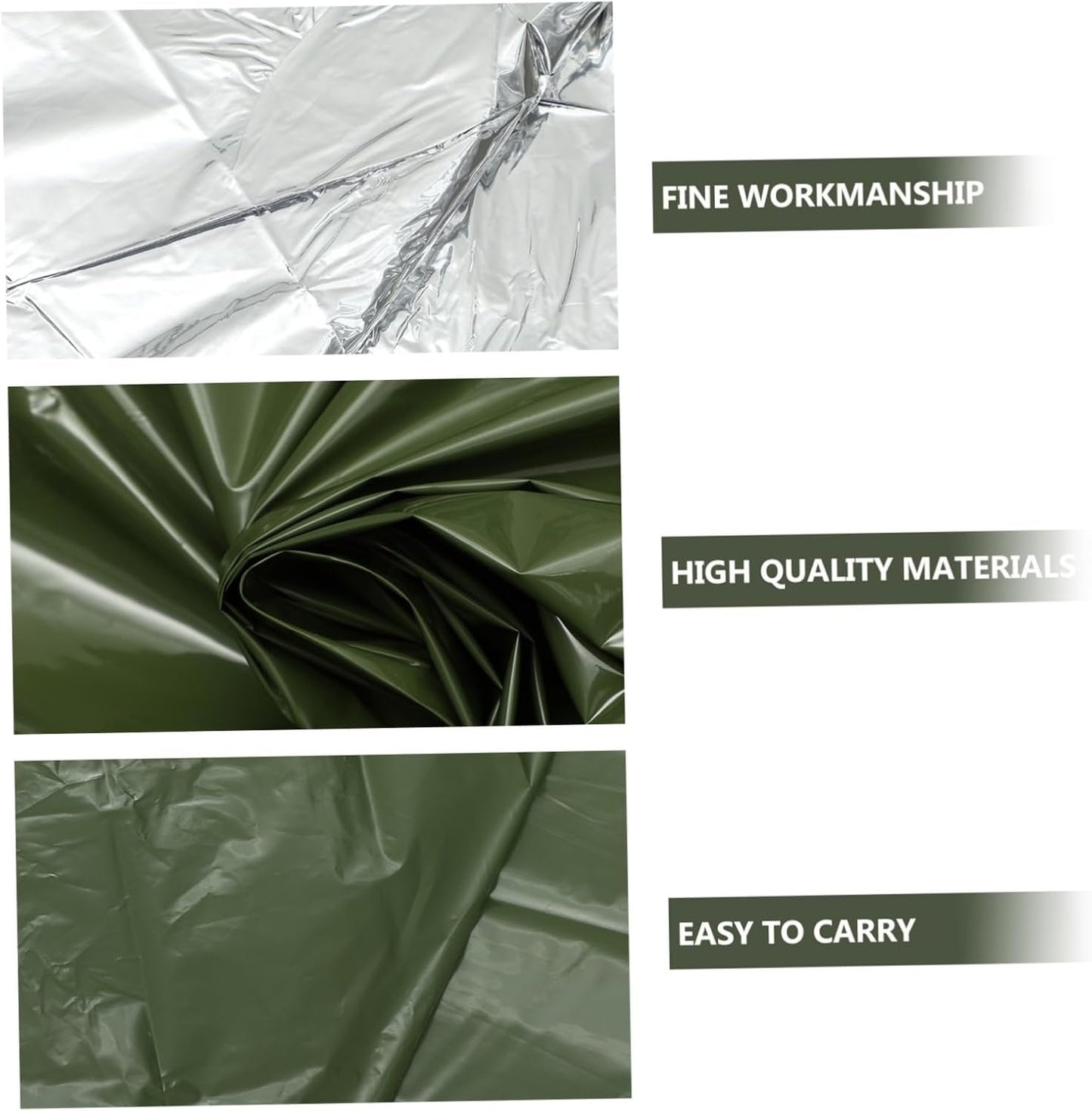 2pcs Emergency Tent Set Portable Emergency Blanket Survival Tent Warm Sleeping Bag Camping Tents Sleeping Pouch Carpas Pe Tear-Resistant Material Sleeping Pad Travel Outdoor
