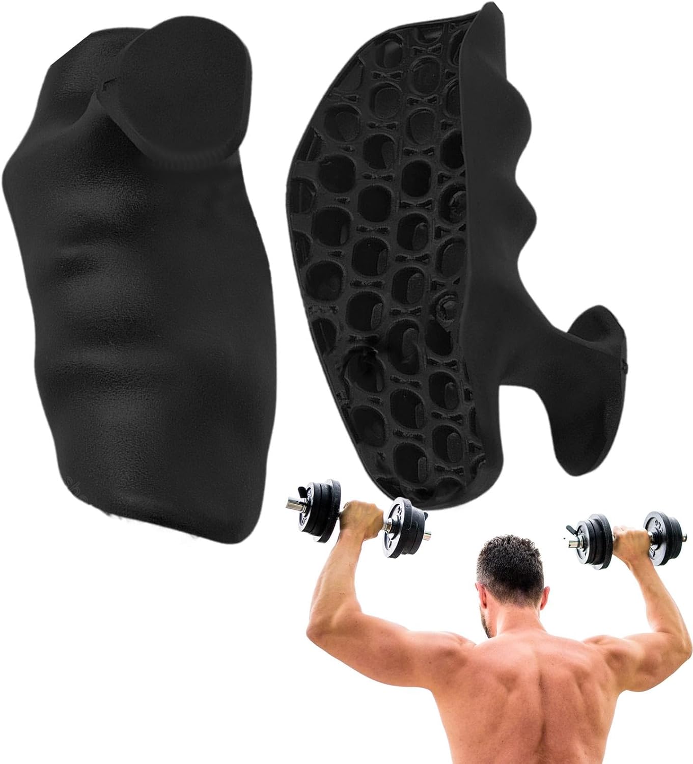 Mens Weight Lifting Grips, Silicone Non Slip Gloves, Gym Hand Support, Dumbbell Gripper with Wrist Wraps, Workout Accessories, Exercise Gear for Men and Women, Black