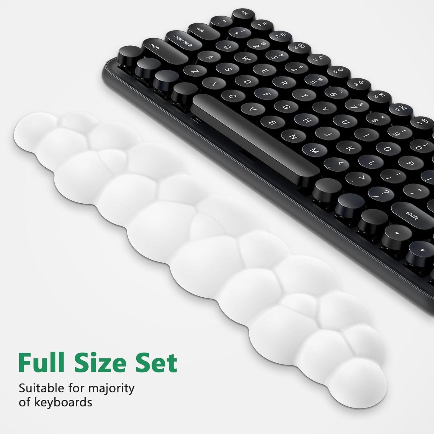 AKIT Bubble Massage Ergonomic Mouse Pad with Wrist Rest for Computer Keyboard, Cloud Wrist Rest Keyboard Pad and Cute Mouse Pad with Wrist Support Soft White Mousepad Gaming Mouse Pads for Desk Office