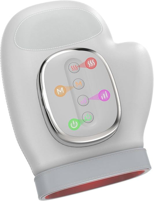 Airbag Hand Massager Electric Hand Massager with Heat and Compression 3 Massages | 3 Temperatures | 5 Levels | Car Timer | Rechargeable Therapeutic Glove for Arthritis and Carpal Tunnel