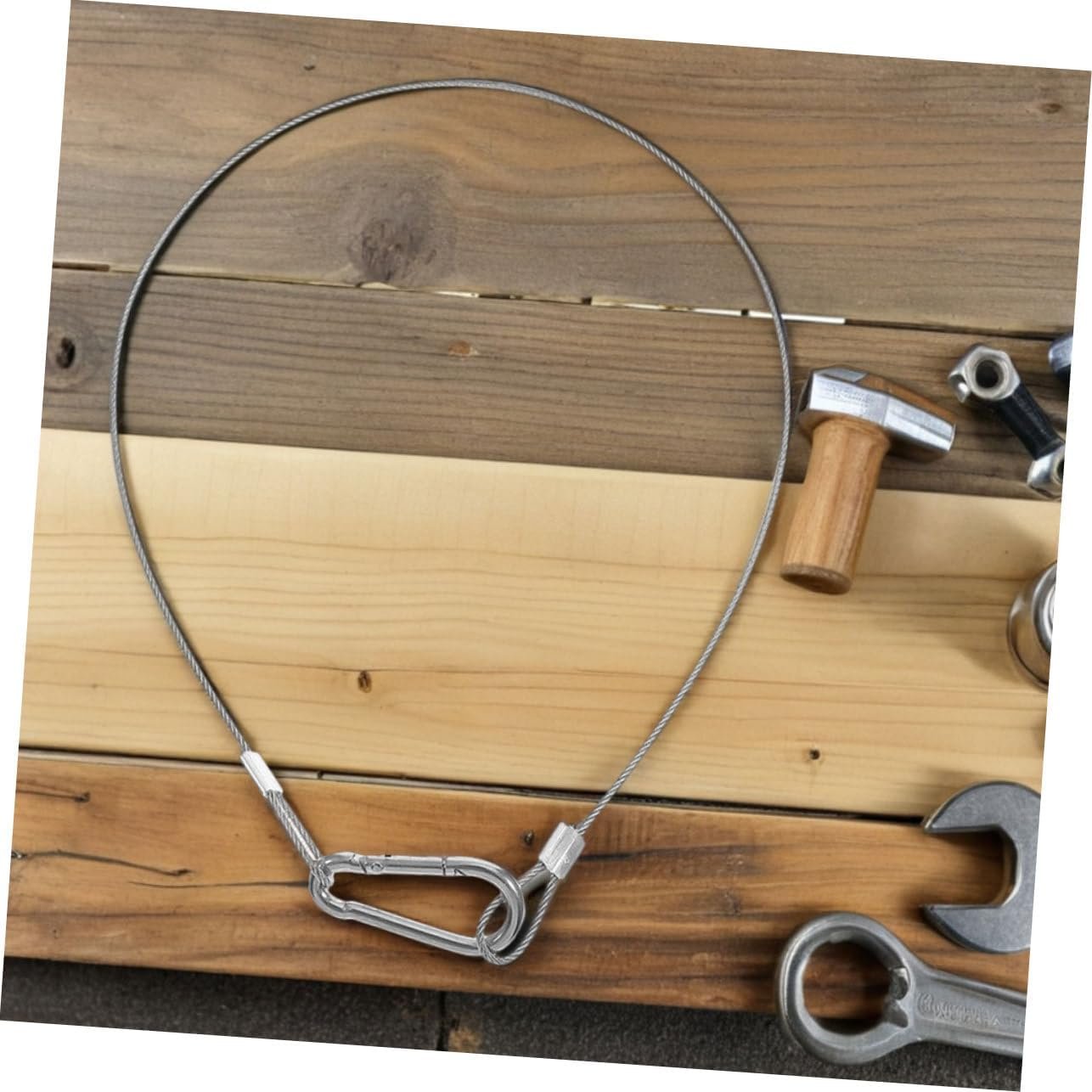 Ciieeo 4pcs Steel Security Cable Lock Stainless Steel Safety Cable Heavy Duty for Luggage Stage Lights