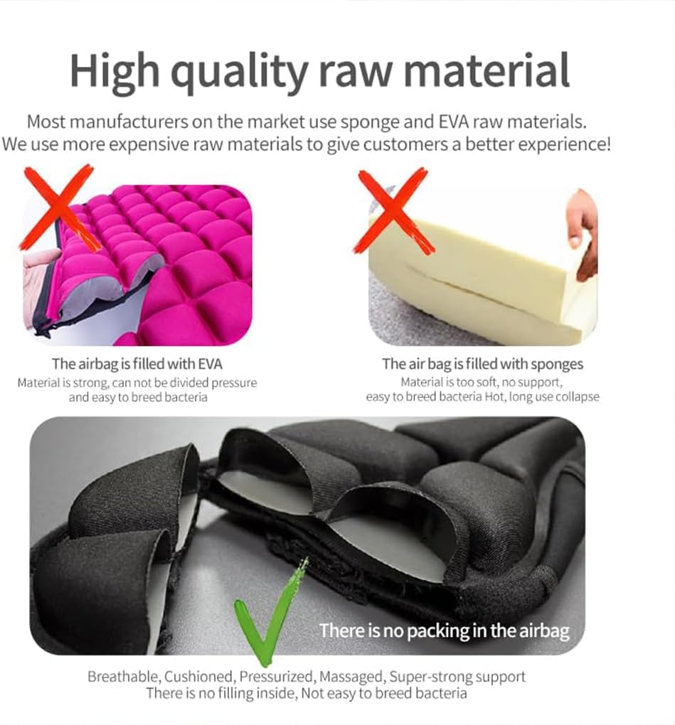 EUIOOVM Airplane Cushion for Long Flights Seat Cushion Sondur Dynamically Pressure and Curve Airplane with Customizable Firmness